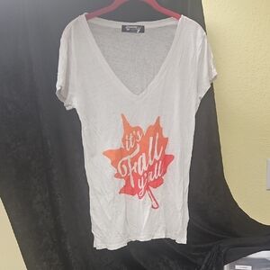 Signorelli White and Orange Fall Graphic Tee